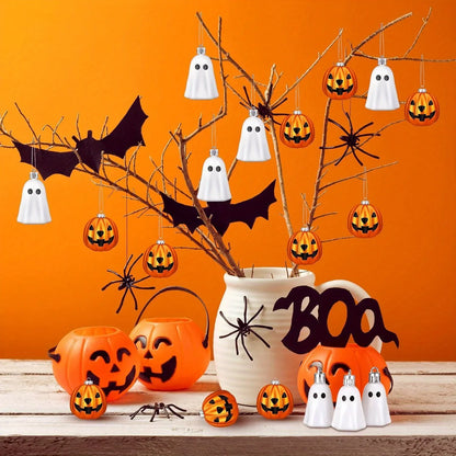 JupiGlow Mini Halloween Hanging Ornaments, 12 Pieces