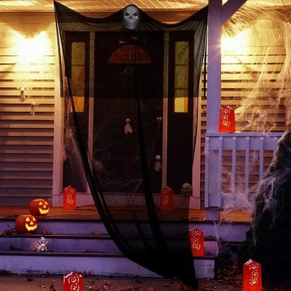 Haunted House Decoration with LED Sound Halloween Hanging Skull Ghost Ghost Ornament Indoor Outdoor Bar Halloween Party Decor