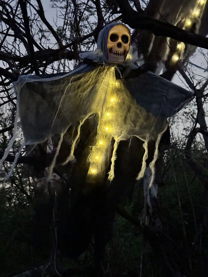Halloween Hanging Ghost Decorations Skull Scary Gauze Fabric for Haunted House Porch Scary Props Terror Party Hanging Ornaments
