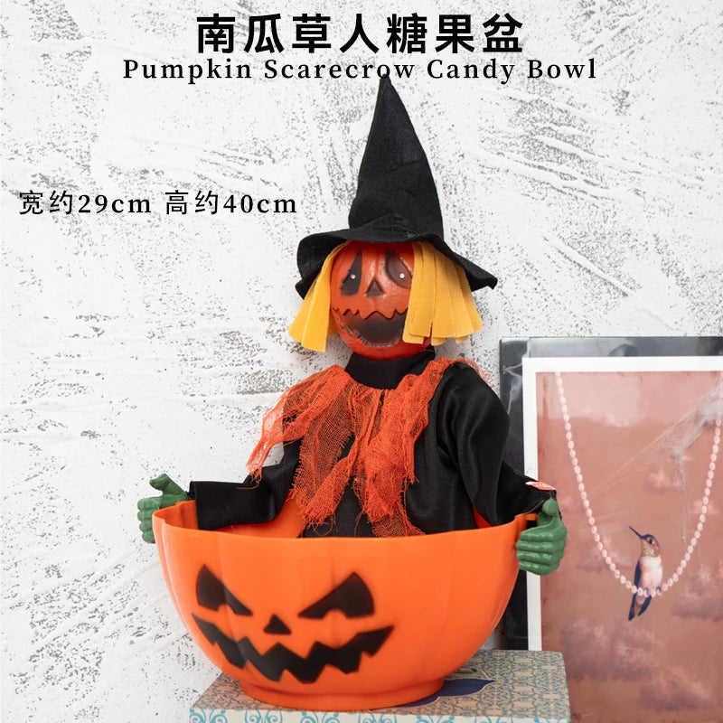 JupiGlow Halloween Pumpkin Candy Container and Display Props