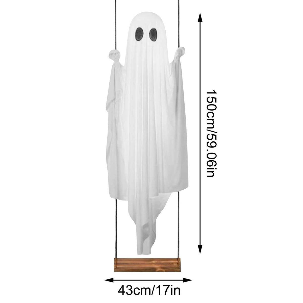 JupiGlow White Ghost Swing with Decorative String Light