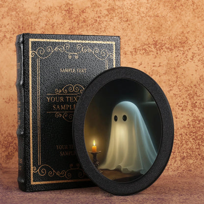 1 Piece of Halloween Mysterious-style Oval Decoration, Designed with Ghost & Candle Illustration, Suitable for Home Wall Display