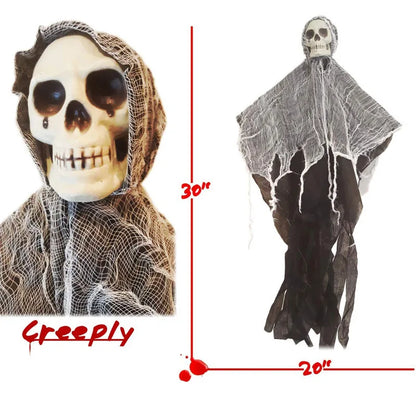 JupiGlow Hanging Skeleton Ghost Halloween Ornament