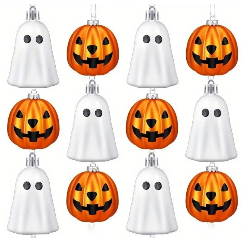 JupiGlow Mini Halloween Hanging Ornaments, 12 Pieces