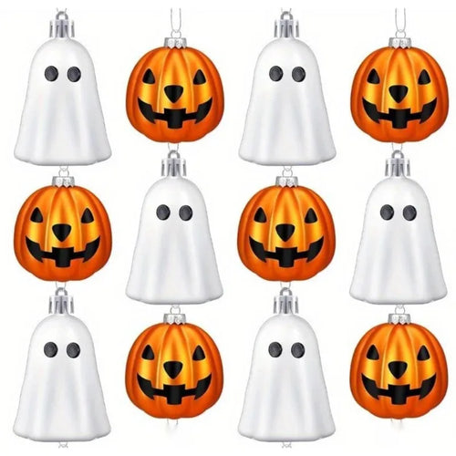 JupiGlow Mini Halloween Hanging Ornaments, 12 Pieces