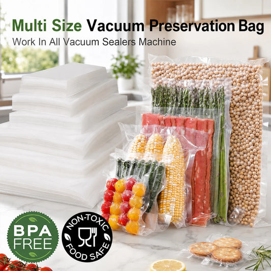 100pcs Vacuum Sealer Bags for Food Saver, Seal a Meal, Grade, Heavy Duty, Great for Vac Storage, Meal Prep or Sous Vide