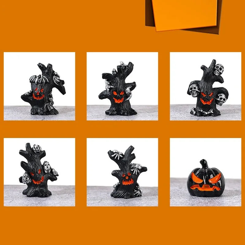 Halloween DIY Resin Decorations Tree Ghost Pumpkin Tree Ornament Handmade Craft Accessories Miniature Models