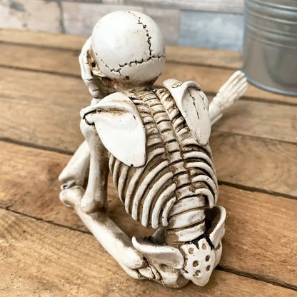 Halloween Skull Decoration Resin Skeleton Ornaments Halloween Outdoor Party Courtyard Decoration Props Pastoral Style Skull
