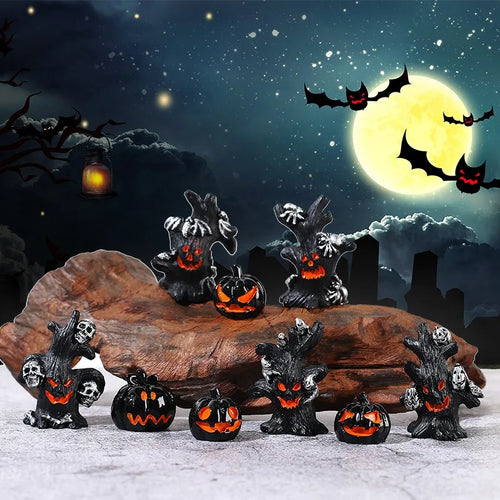 Halloween DIY Resin Decorations Tree Ghost Pumpkin Tree Ornament Handmade Craft Accessories Miniature Models