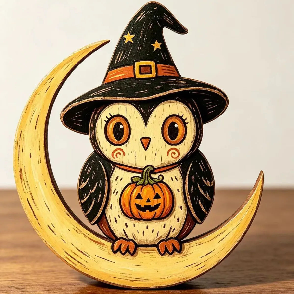 JupiGlow Wooden Halloween Tabletop Figurine