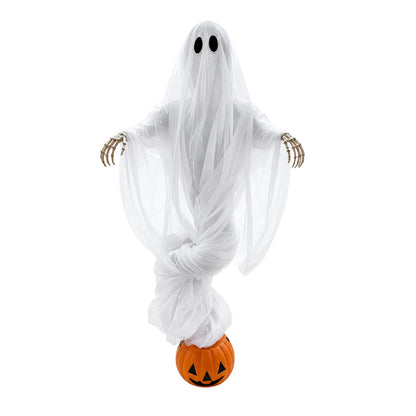 JupiGlow Lighted Pumpkin and Ghost Tabletop Ornament
