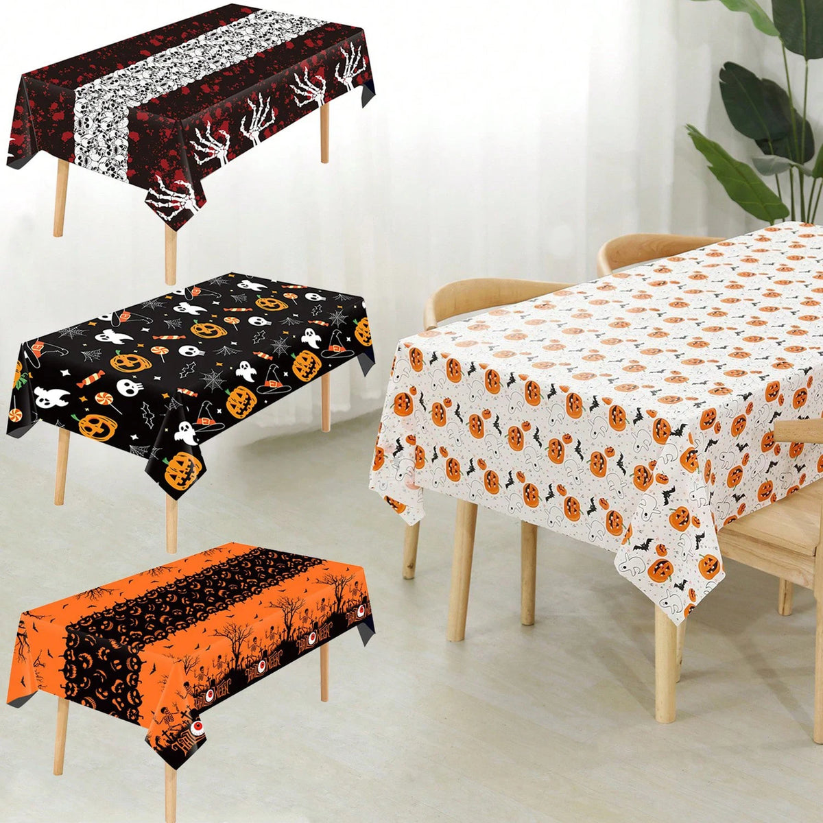 JupiGlow Polyester Halloween Tablecloth