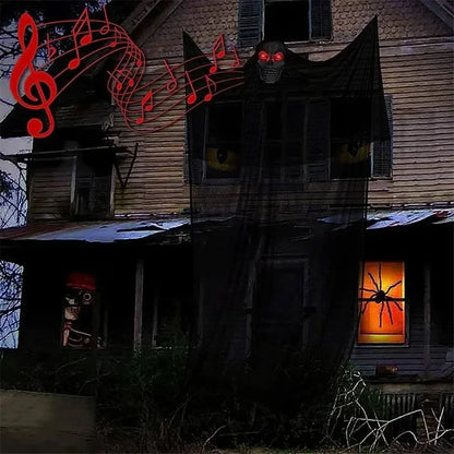 Haunted House Decoration with LED Sound Halloween Hanging Skull Ghost Ghost Ornament Indoor Outdoor Bar Halloween Party Decor