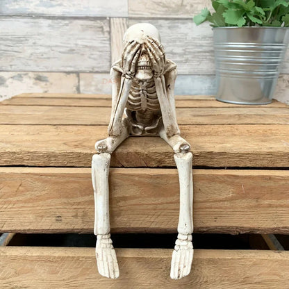 Halloween Skull Decoration Resin Skeleton Ornaments Halloween Outdoor Party Courtyard Decoration Props Pastoral Style Skull