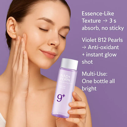 NAD+PDRN Glow Boosting Toner, Firming, Hydrating, Elasticity, Fade Fine Lines, Skincare Moisturizing Essence for Dry Skin, 120ML