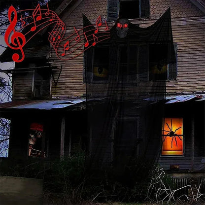 Haunted House Decoration with LED Sound Halloween Hanging Skull Ghost Ghost Ornament Indoor Outdoor Bar Halloween Party Decor