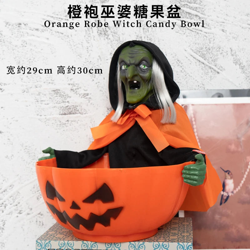 JupiGlow Halloween Pumpkin Candy Container and Display Props