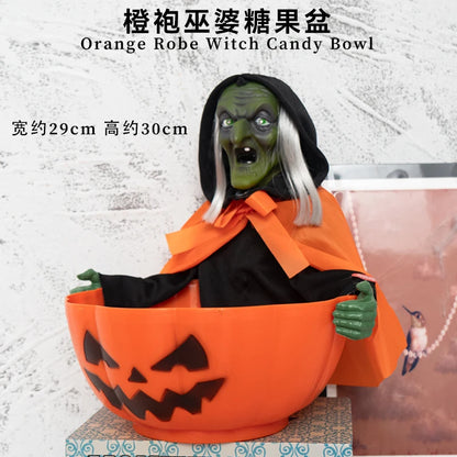 JupiGlow Halloween Pumpkin Candy Container and Display Props