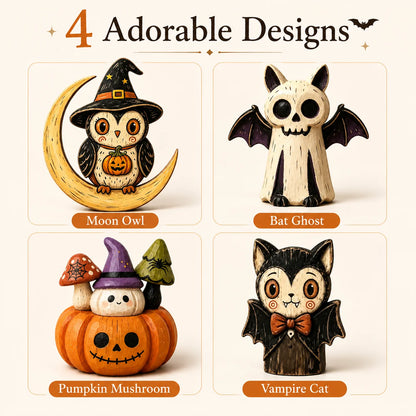 JupiGlow Wooden Halloween Tabletop Figurine