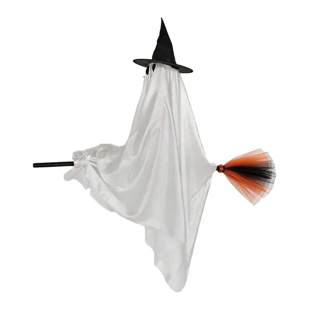 JupiGlow Hanging Broom Ghost Halloween Decoration