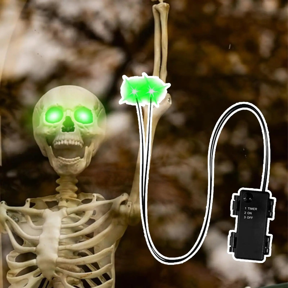 JupiGlow LED Glowing Eyes Halloween Prop with Timer