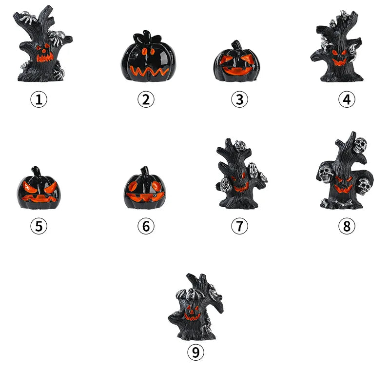 Halloween DIY Resin Decorations Tree Ghost Pumpkin Tree Ornament Handmade Craft Accessories Miniature Models