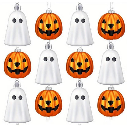 JupiGlow Mini Halloween Hanging Ornaments, 12 Pieces