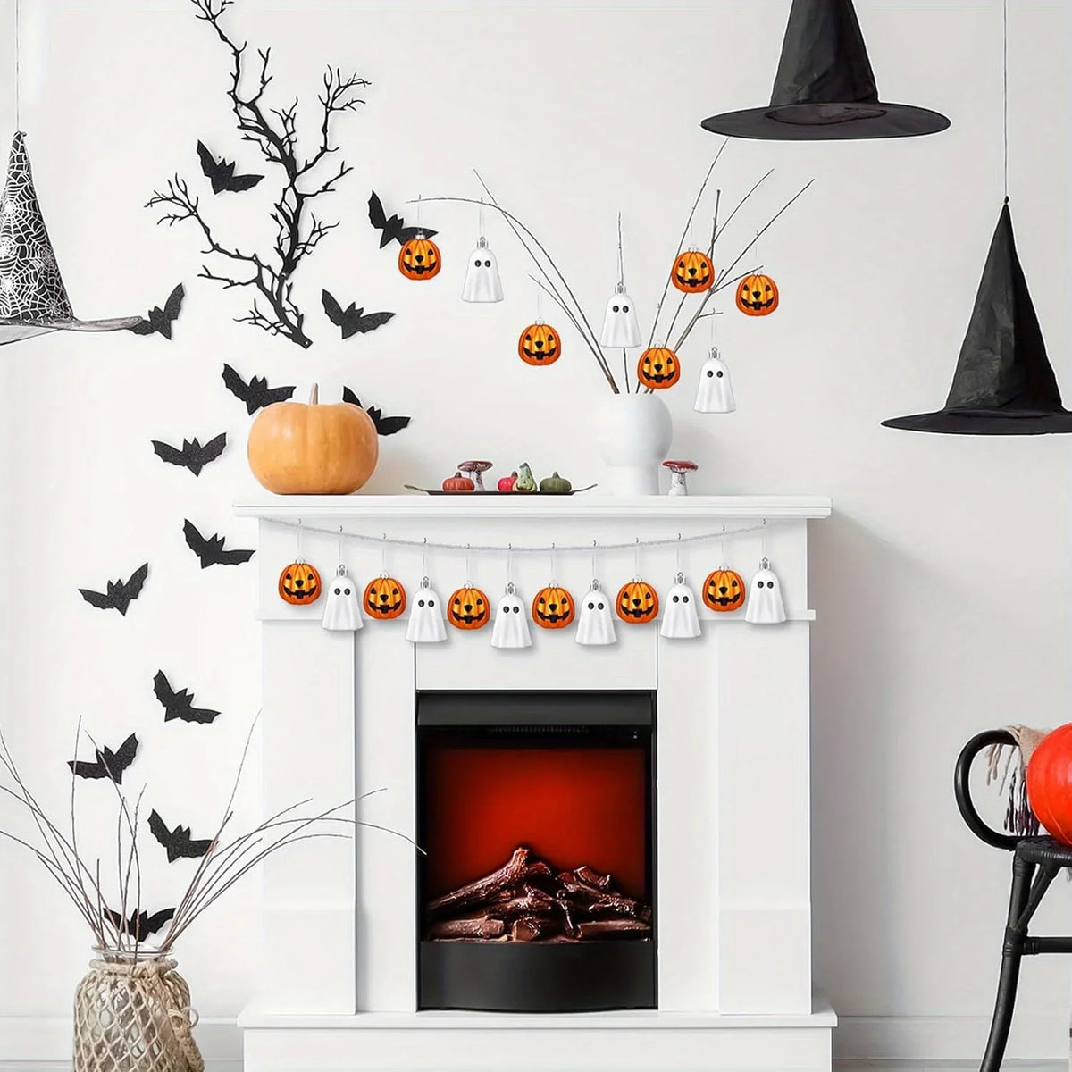 JupiGlow Mini Halloween Hanging Ornaments, 12 Pieces