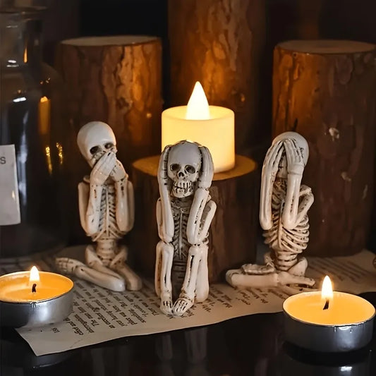 On Halloween, do not listen to, speak of, or look at skeleton decorations. Holiday decorative ornaments, home desktop decoration