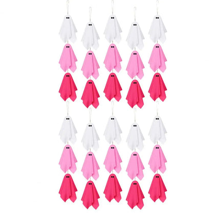 Pink Halloween Ghost Decorations Girly Halloween Room Decor Halloween Ghost Hanging Decor Set Pastel Pink White Soft Fabric