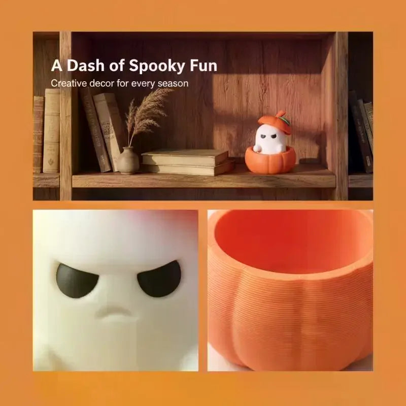 Halloween Pumpkin Ghost Decorative Ornament Desktop Decoration Funny 3d Printed Figurine For Festival Decoration