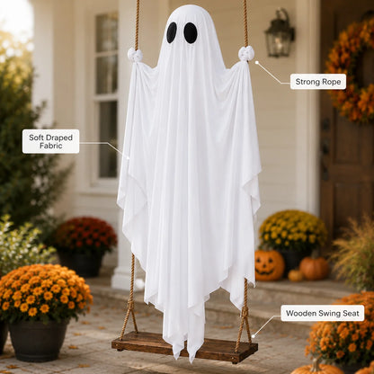 JupiGlow White Ghost Swing Hanging Decoration