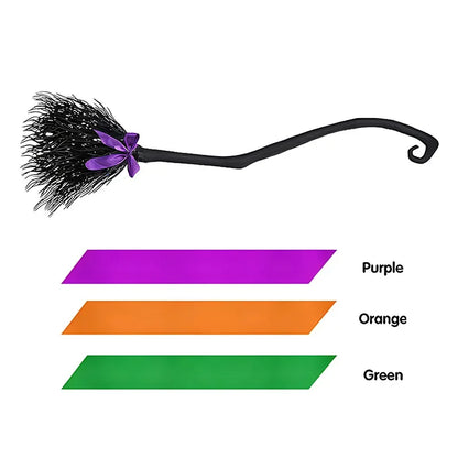 JupiGlow Black Plastic Witch Broom Costume Prop