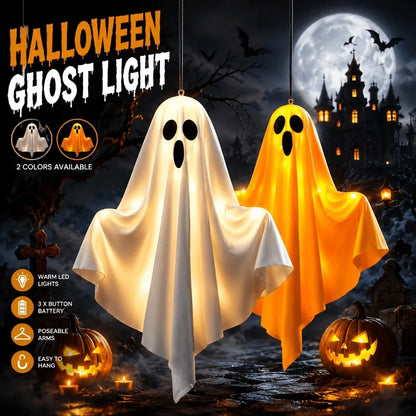 JupiGlow Acosh Neon Lighted Hanging Ghost Decoration