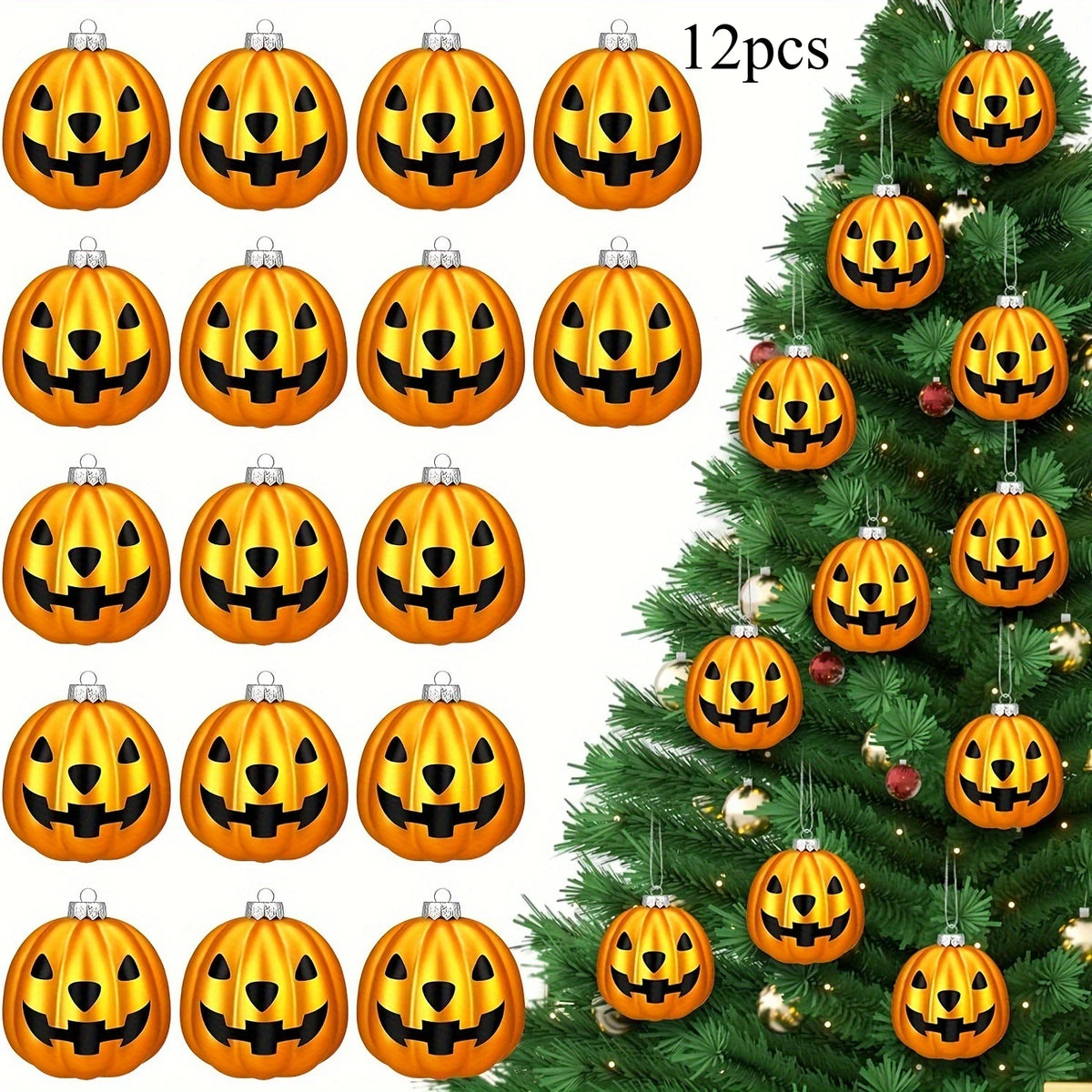 JupiGlow Mini Halloween Hanging Ornaments, 12 Pieces