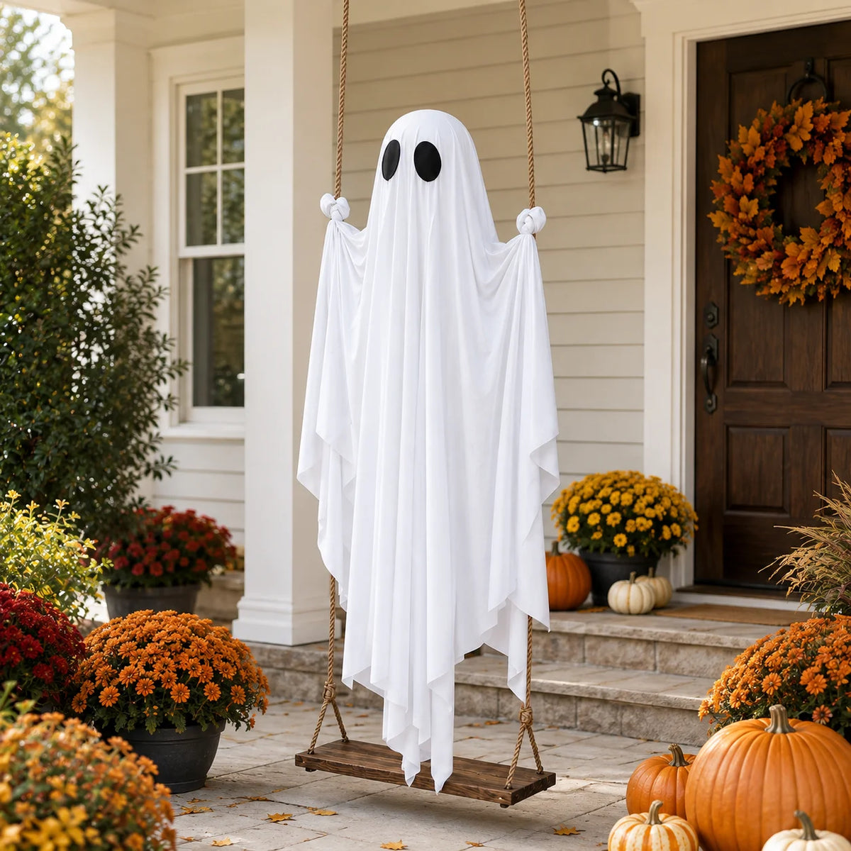 JupiGlow White Ghost Swing Hanging Decoration