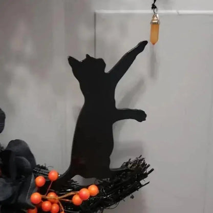 Halloween Moon Cat Garland With Rose Black Decorations Halloween Garland Halloween Wreath For Front Door Halloween Door Decor