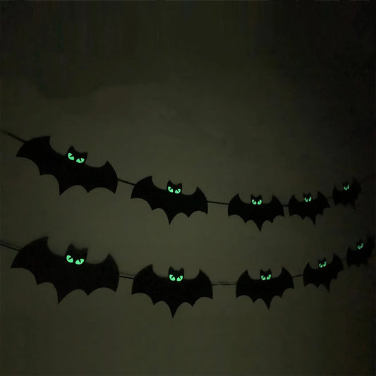 10 Halloween Decorations Glow Eyes Bats Banner for Halloween Bats Decor