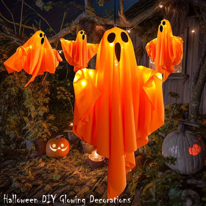 JupiGlow Acosh Neon Lighted Hanging Ghost Decoration