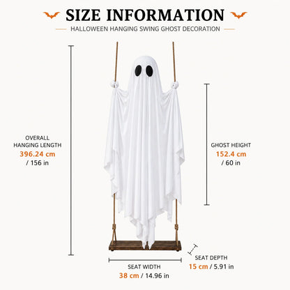 JupiGlow White Ghost Swing Hanging Decoration