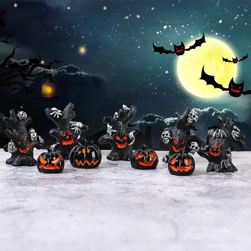 Halloween DIY Resin Decorations Tree Ghost Pumpkin Tree Ornament Handmade Craft Accessories Miniature Models