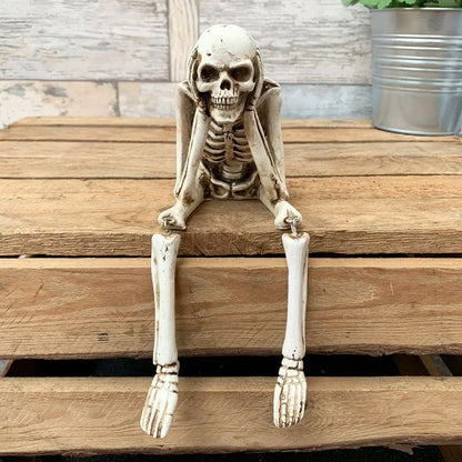 Halloween Skull Decoration Resin Skeleton Ornaments Halloween Outdoor Party Courtyard Decoration Props Pastoral Style Skull