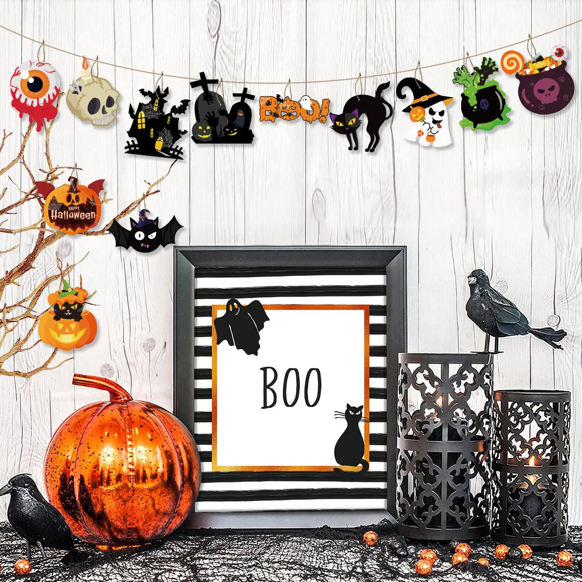 JupiGlow Halloween Paper Tree Ornaments