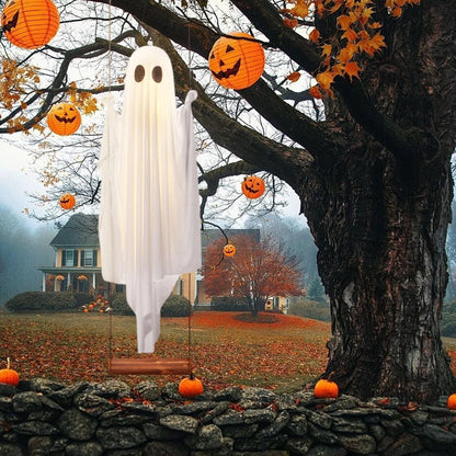 JupiGlow White Ghost Swing with Decorative String Light