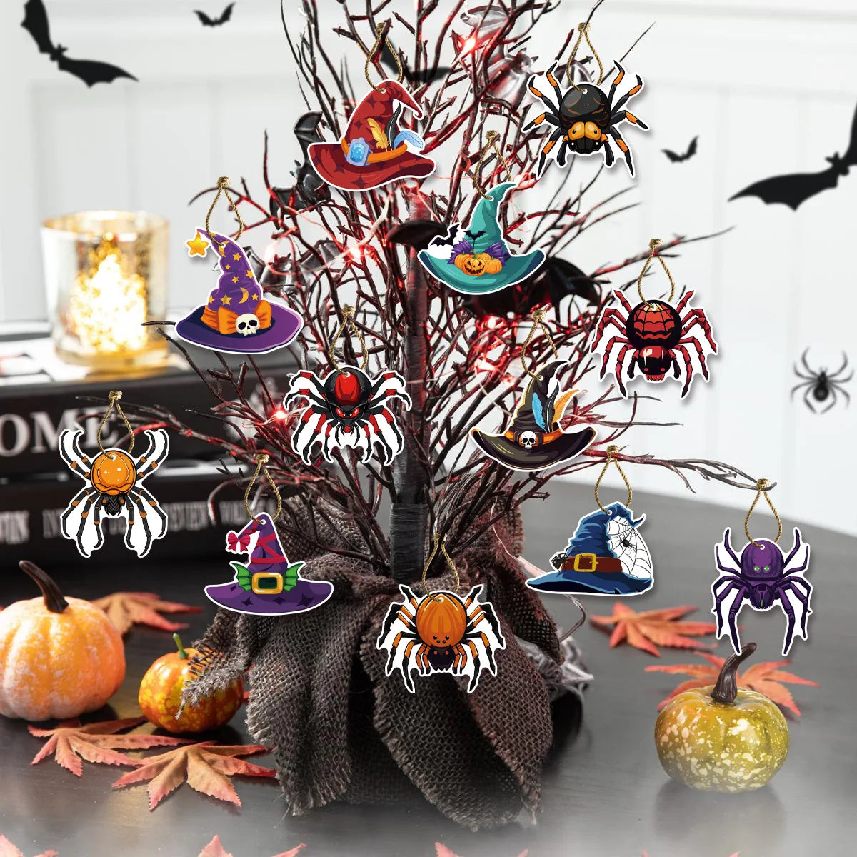 JupiGlow Halloween Paper Tree Ornaments