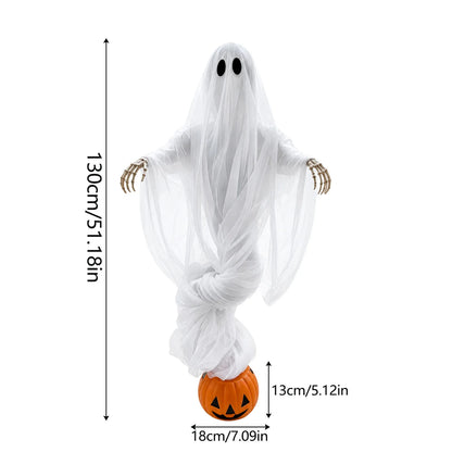 JupiGlow Lighted Pumpkin and Ghost Tabletop Ornament