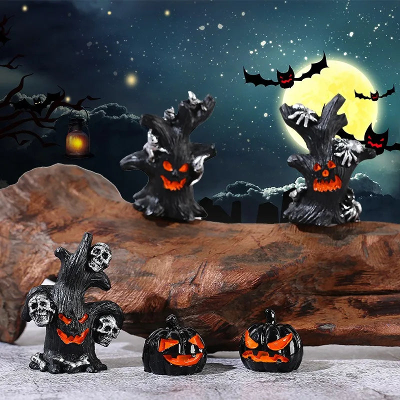 Halloween DIY Resin Decorations Tree Ghost Pumpkin Tree Ornament Handmade Craft Accessories Miniature Models
