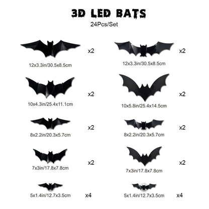 JupiGlow KAZHAN Three-Dimensional Bat Halloween Wall Decorations
