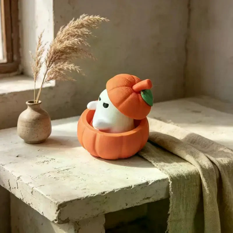 Halloween Pumpkin Ghost Decorative Ornament Desktop Decoration Funny 3d Printed Figurine For Festival Decoration