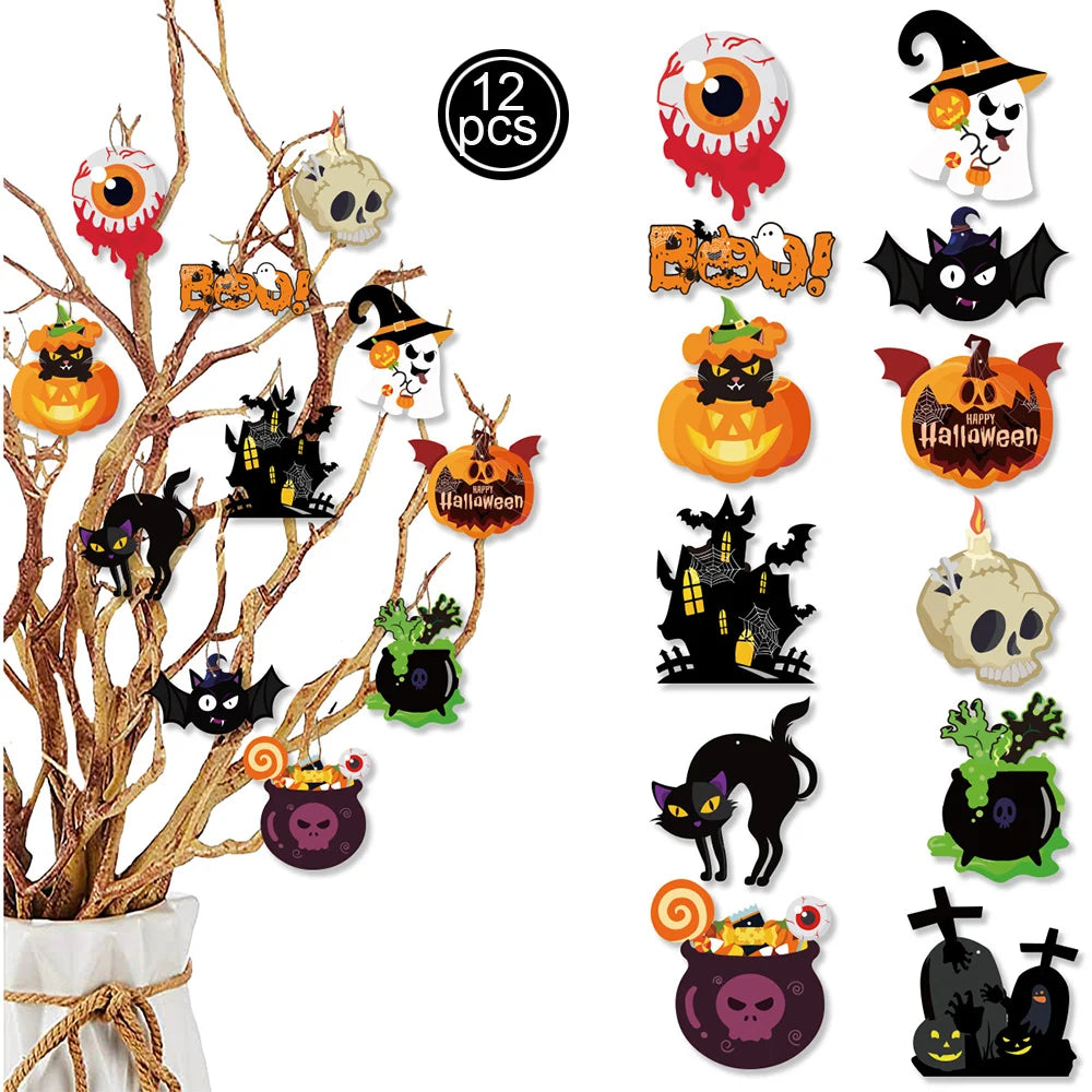 JupiGlow Halloween Paper Tree Ornaments